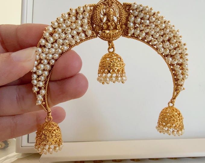 Indian Hair Jewelry|/Bridal Antique Classic Hair Brooch /Gold Hair Bun Pin |Juda Pin/ Traditional U Pin |Bridal/Hair Clip/