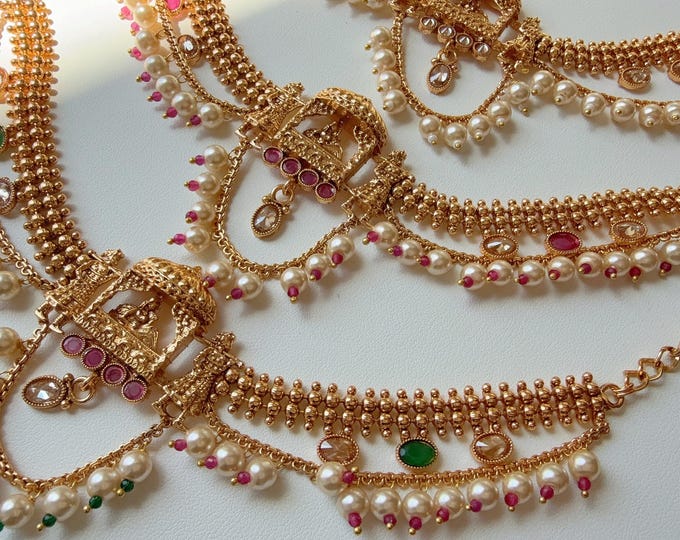 Ruby Green doli baraat Baju bandh/Indian wedding jewelry/Vanki/  Armlet/ Indian Jewelry/Antique Kundan  Polki Baju Band/Antique Bajuband
