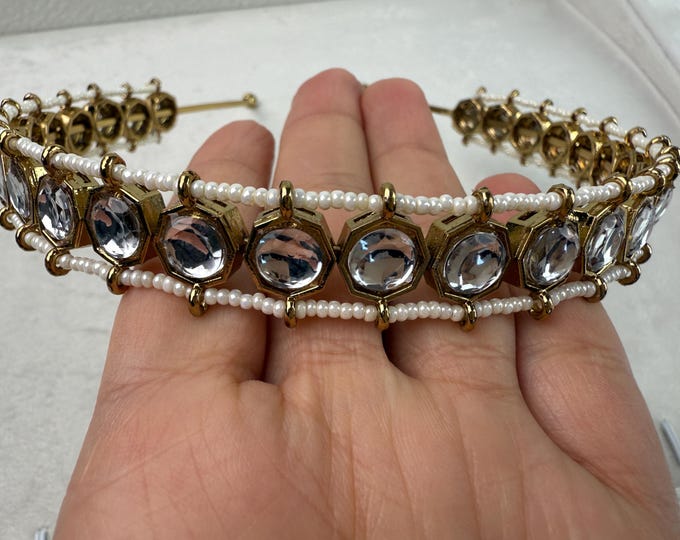 Antique Kundan Head Band/Sheesh Phool /Indian Bridal Matha Patti/Sheesh patti/Matha phool/Sheesh Kundan Indian Jewelry/Bridal Jewelry/