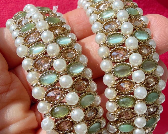 Mint Kundan Polki Bangles kada pair/Polki Kundan antique finish Bridal bangles /Indian Jewelry/Mint bangles/ Kundan Kangan