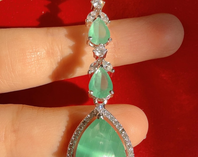Diamond Rhodium silver Mint  Maang tikka/ Indian Wedding Jewelry/ Matha patti/ Indian forehead jewelry Diamond Tikka Indian Jewelry