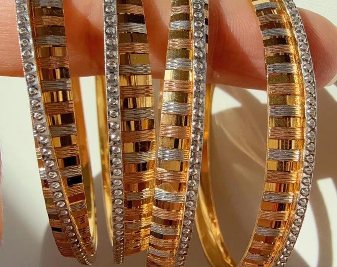 All weather Gold diamond Bangles /Water proof  real gold look like  bangle design/Indian Bangles/ Indian jewelry/wedding jewelry/