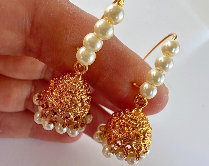 Marathi Bugadi Earrings/1gm Gold Plated jhumki/Bugadi Clip-on Earrings for Women/Girls/Upper Ear Clip on Earrings/Indian wire earrings