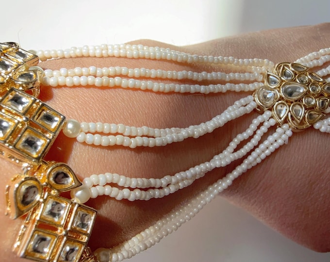 Kundan Hath Paan/Bracelet/Haath phool/Hathh Panja/hand harness/Indian Hand Jewelry//Bridal Jewelry/Indian Wedding jewelry