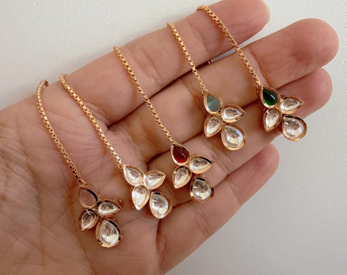 Dainty Maang tikka/ Kundan Tikka/ Indian Wedding Jewelry/ Pakistani Jewelry/ Matha patti/ Indian forehead jewelry/Kundan Maangtikka