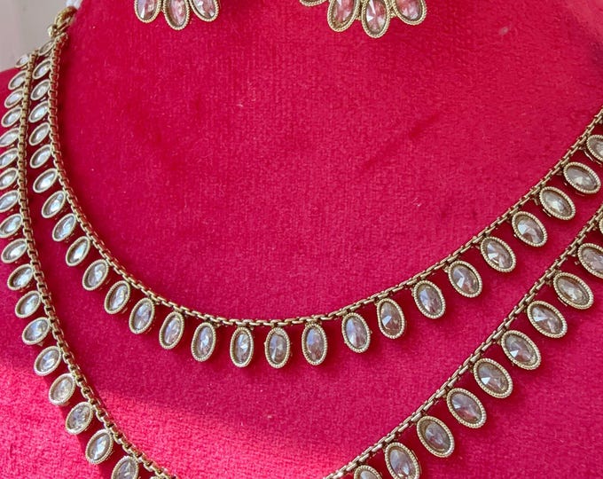 Antique Polki Kundan necklace/Wedding necklace/Bridal necklace/Indian necklace/Indian jewelry/Polki necklace