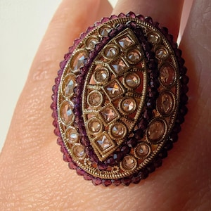 Kundan Polki Oversized Purple Ring/Adjustable Ring/ Indian Ring/ Indian Jewelry/Indian Wedding jewelry/bridal accessories