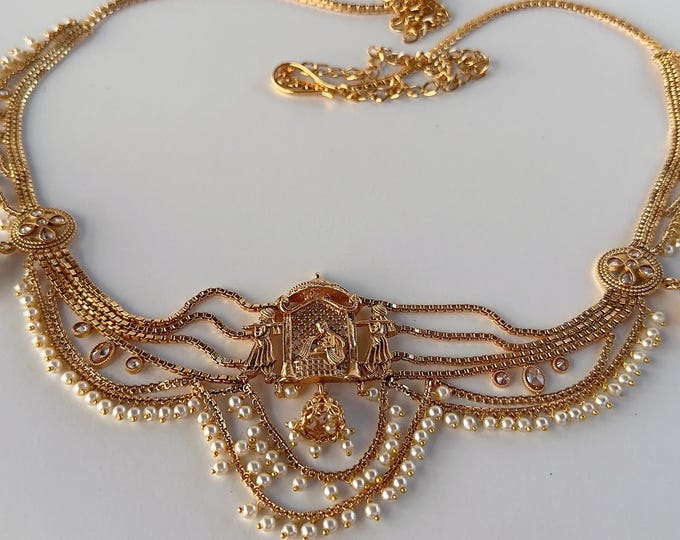 Doli Baraat Polki kundan Waist belt/Indian Belly Chain/ Gold Belly chain/ Gold Plated Doli barat belly chain kamarband /Antique Belly chain