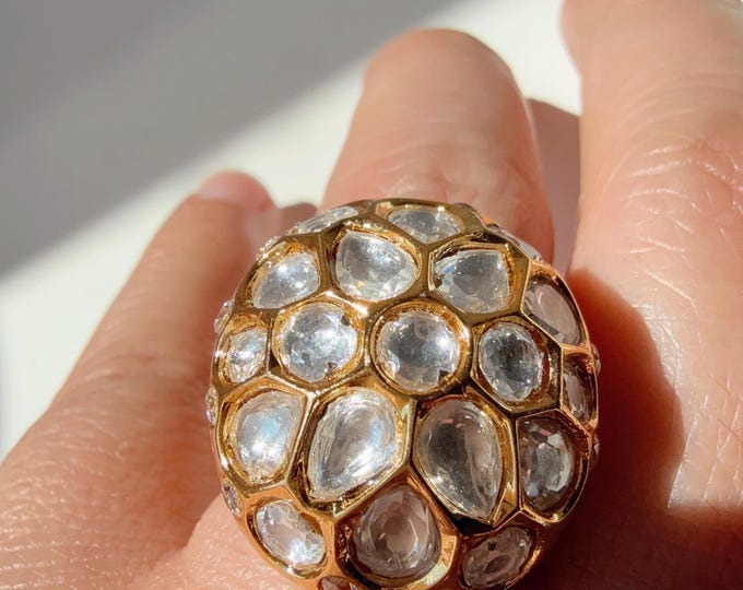 Tyaani Inspired Kundan Moissanite Adjustable Ring/Adjustable Ring/ Indian Ring/ Indian Jewelry/Indian Wedding jewelry/bridal accessories