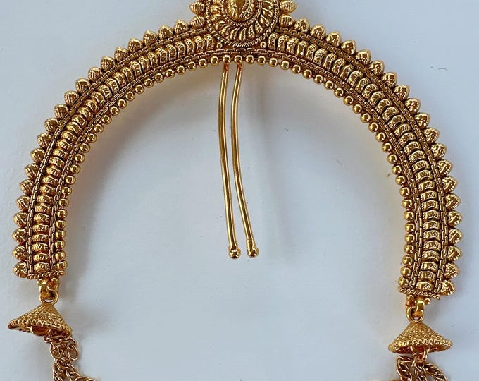 Indian Hair Jewelry|/Bridal Antique Classic Hair Brooch /Gold Hair Bun Pin |Juda Pin/ Traditional U Pin |Bridal/Hair Clip/