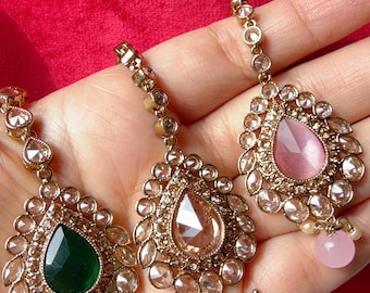 Polki Maang Tikka / Kundan Tikka / Indiase sieraden / Indiase bruiloftssieraden / Pakistaanse sieraden / Indiase voorhoofdsieraden / Polki Maang Tikka