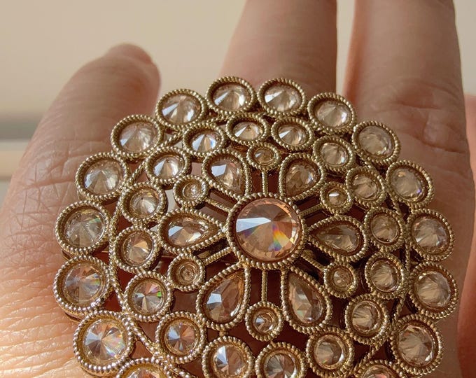 Kundan Polki Oversized Ring/Adjustable Ring/ Indian Ring/ Indian Jewelry/Indian Wedding jewelry/bridal accessories