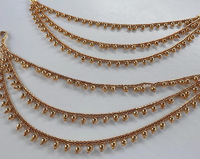 Gold plated Chain/Sahare/Earring support chain/Kaan sahara//Pakistani Jewelry/Bahubali Earrings/Indian Jewelry