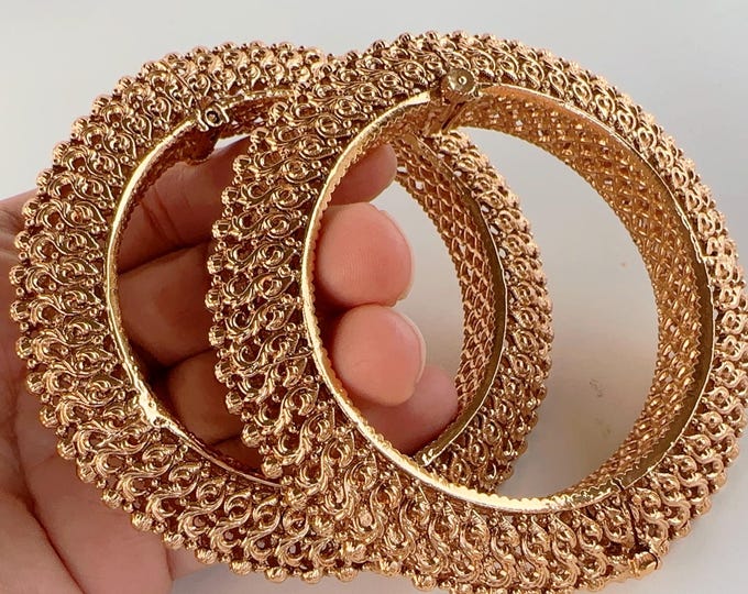 Gold  Kada Bangles bangle/Indian Bangles/Antique gold Kada/Kundan bridal bangles set/Gold Kada/Indian bangles Bracelets