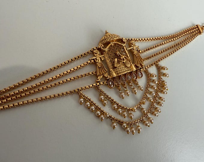 Doli Baraat Baju bandh/Indian wedding jewelry/Vanki/  Armlet/ Indian Jewelry/Antique Kundan Ruby green  Polki Baju Band/Antique Bajuband