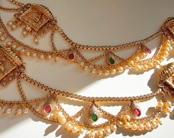 Bridal doli Barat Indian gold  Payal Pair / Gold Anklet  Payal/Bridal anklet/ Payal/ Panjeb/ Indian Jewelry/ gold plated payal pair