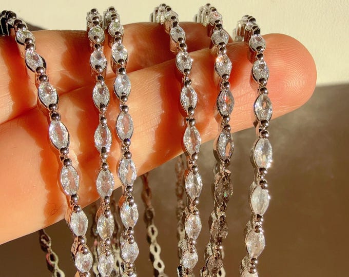 Silver diamond bangles set of 6/ Indian CZ Bangles/ Silver diamond  Bangle Set/Set of 6 Silver American Diamond CZ Bangles/Bridal Bangles