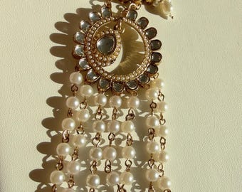 Buy I Jewels 18k Gold Plated Rajasthani/Rajputi Kundan Pearl Studded Borla Matha Patti Maang