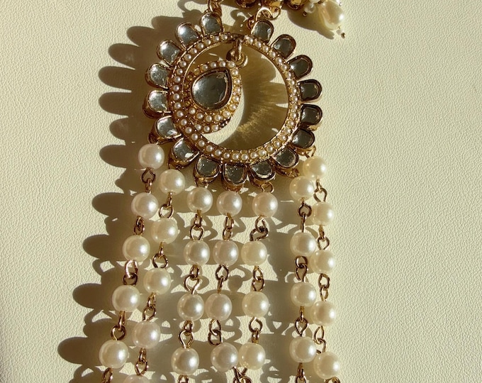 Kundan Braid choti/Indian bridal choti/Indian Bridal Jewelry/Bridal Matha Patti/Kundan hair accessory/Kundan hair accessories