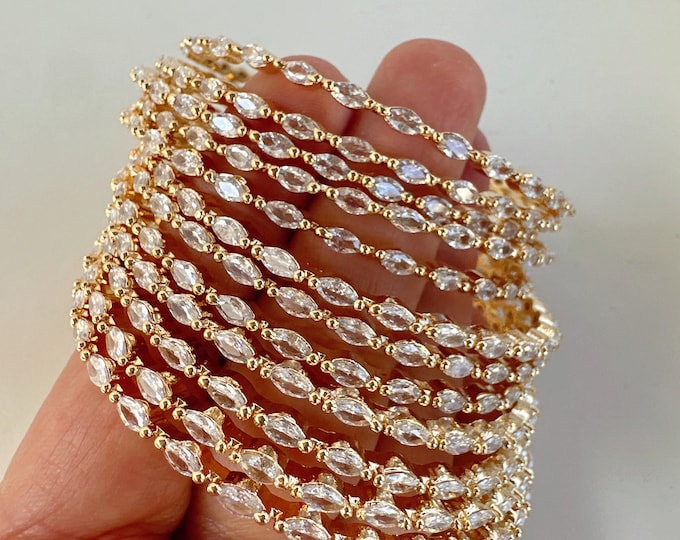 cubic zirconia bangles set of 12/ Indian CZ Bangles/ gold diamond  Bangle Set/Set of 12 gold American Diamond CZ Bangles/Bridal Bangles