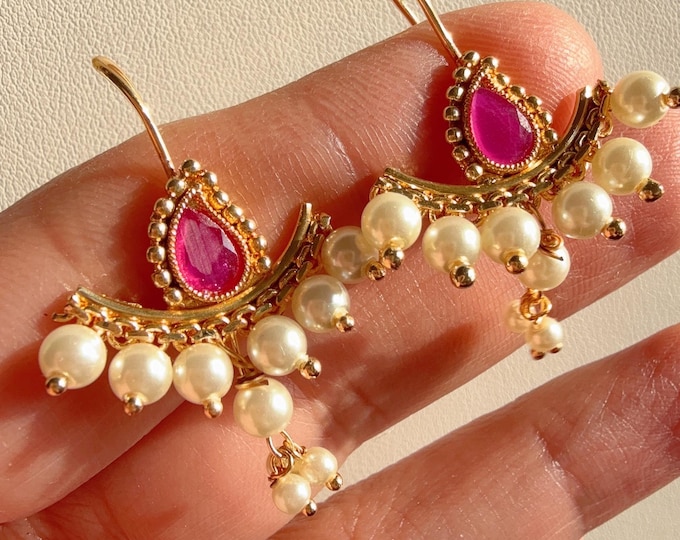Marathi Bugadi Earrings/1gm Gold Plated earrings /Bugadi Clip-on Earrings for Women/Upper Ear Clip on Earrings/Indian wire earrings