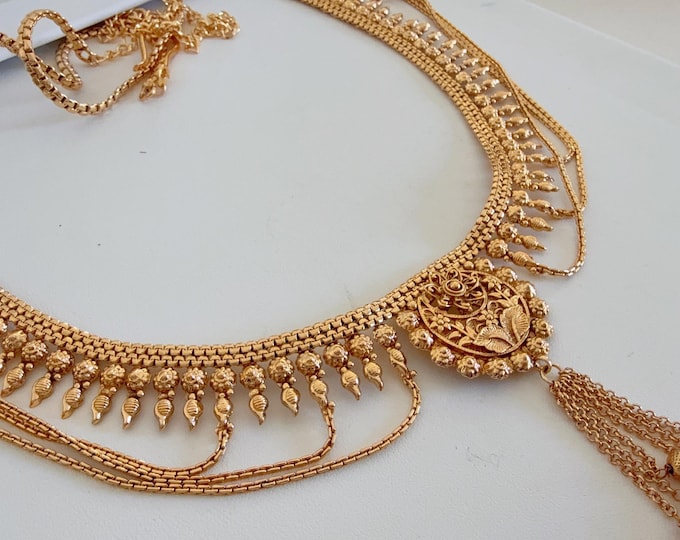 Gold Plated Bridal Belly Chain/Kundan Belly chain /Bridesmaid Jewelry/Indian Belly Chain / Sash/tagdi/Indian Wedding Jewelry /Sari belt