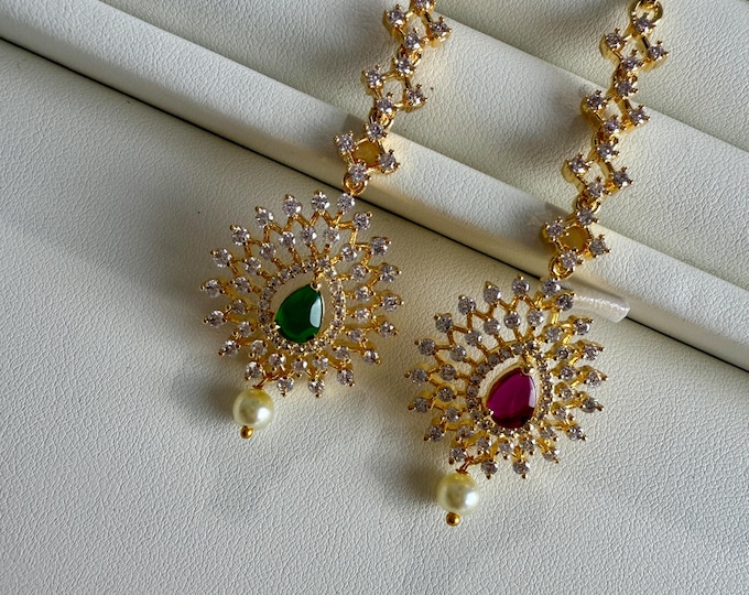 American Diamond 2 Tone Maang tikka/ Indian Wedding Jewelry/ Pakistani Jewelry/ Matha patti/ Indian forehead jewelry/Indian Jewelry