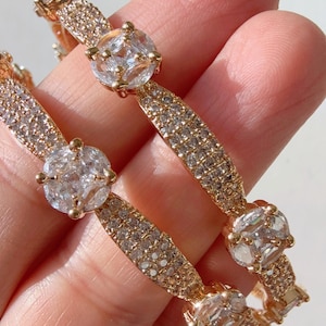 American diamond bangles set | Gold Plated Indian Bridal Bangle/Indian Jewelry / CZ Diamond Bangles Set/Bridal diamond bangles