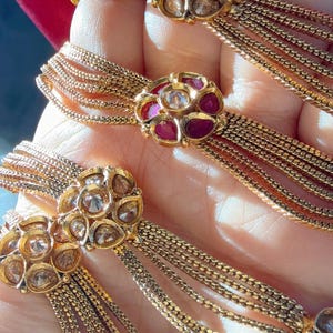 Vergoldetes Polki Kundan Payal Paar / indische Fußkettchen / Gold Fußkettchen Payal / Payal / Panjeb / indischer Schmuck / Braut Rubin Grün Payal Paar
