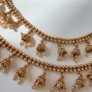 Gold plated Rajwadi finish Ear Chain pair /Sahare/Earring support chain/Kaan sahara//Pakistani Jewelry/Bahubali Earrings/Indian Jewelry