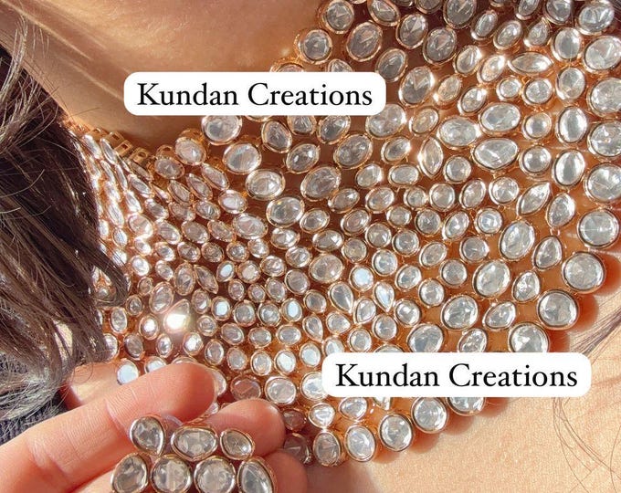 Bridal Moissanite diamond flexible choker Set/Kundan Moissanite Necklace/ Indian Bridal Jewelry/Kundan Wedding Jewelry
