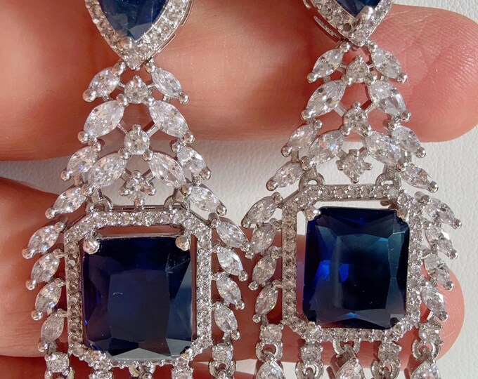 Diamond Chandelier Earrings / Indian Jewelry Indian Earrings/American Diamond jhumka/CZ Earrings/Indian jhumka
