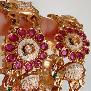 New Arrival Traditional Gold Plated Meenakari Rajwadi Camel Kada /Ruby Green Antique gold Kada/Kundan Gold Kada/Gold Look alike Bangle