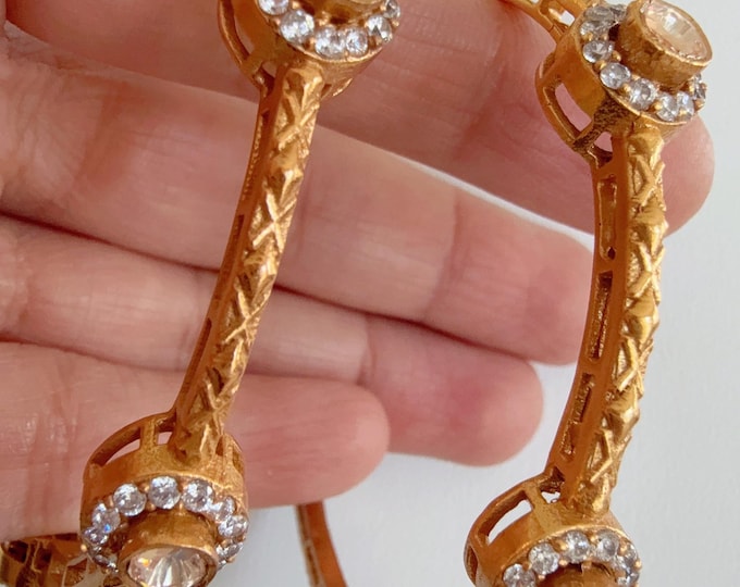 Meenakari Rajwadi kundan diamond bangle pair / Cz stone gold bracelet/indian bangles/Indian Jewelry /bridal jewelry/Indian bangles