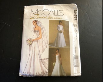 Princess Seams 4-6-8-10 12-14-16-18 OR DD Wedding Gown McCall's M4776 4776 Choose Size AAX Uncut. Strapless or Halter & Lace Shrug