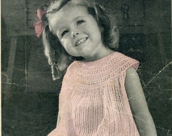 Vintage Girls Summer Dress Crochet Pattern Instant Download Free Shipping Crafting Instructions