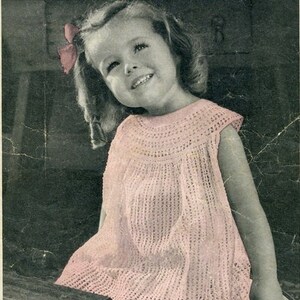 Vintage Girls Summer Dress Crochet Pattern Instant Download Free Shipping Crafting Instructions