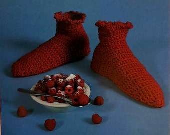 Vintage Crochet Slippers Pattern from 1995