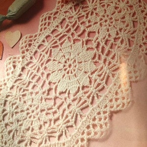 Oval Sweet Heart Vintage Crochet Doily Pattern Instant Down Load