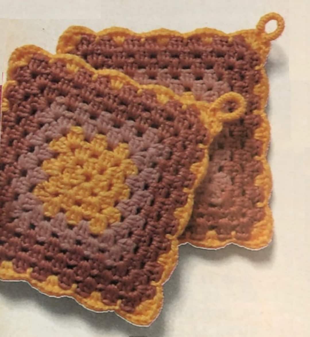 Vintage Crochet Potholder Pattern Instant Download Kitchen Granny Vintage Crochet Potholder Pattern Instant Download Kitchen Granny