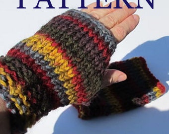 Easy Knitted Chunky Yarn Fingerless Gloves