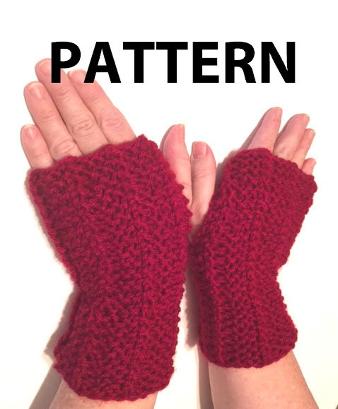 Easy to Knit Hand Warmer Fingerless Gloves Knitting Pattern Etsy