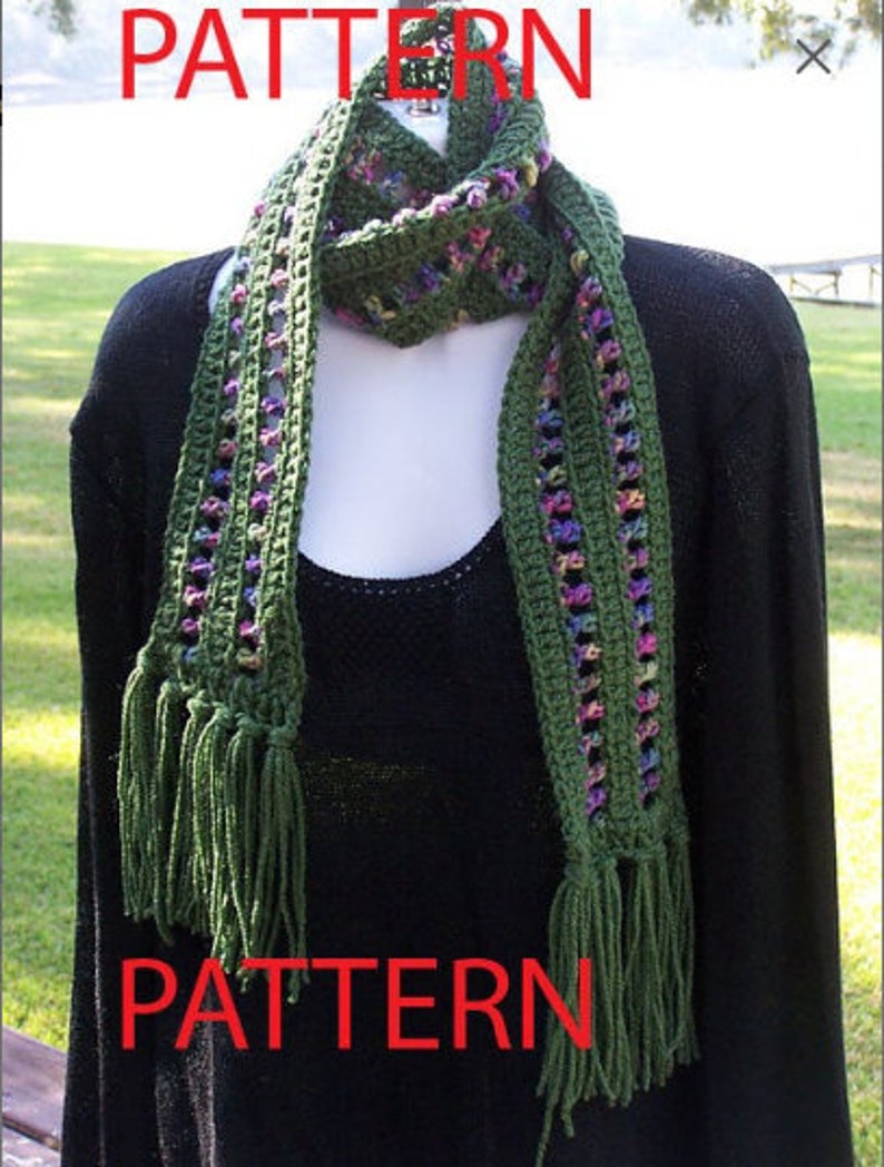 Jacob's Ladder Scarf Crochet Pattern Scarves Crocheting Etsy
