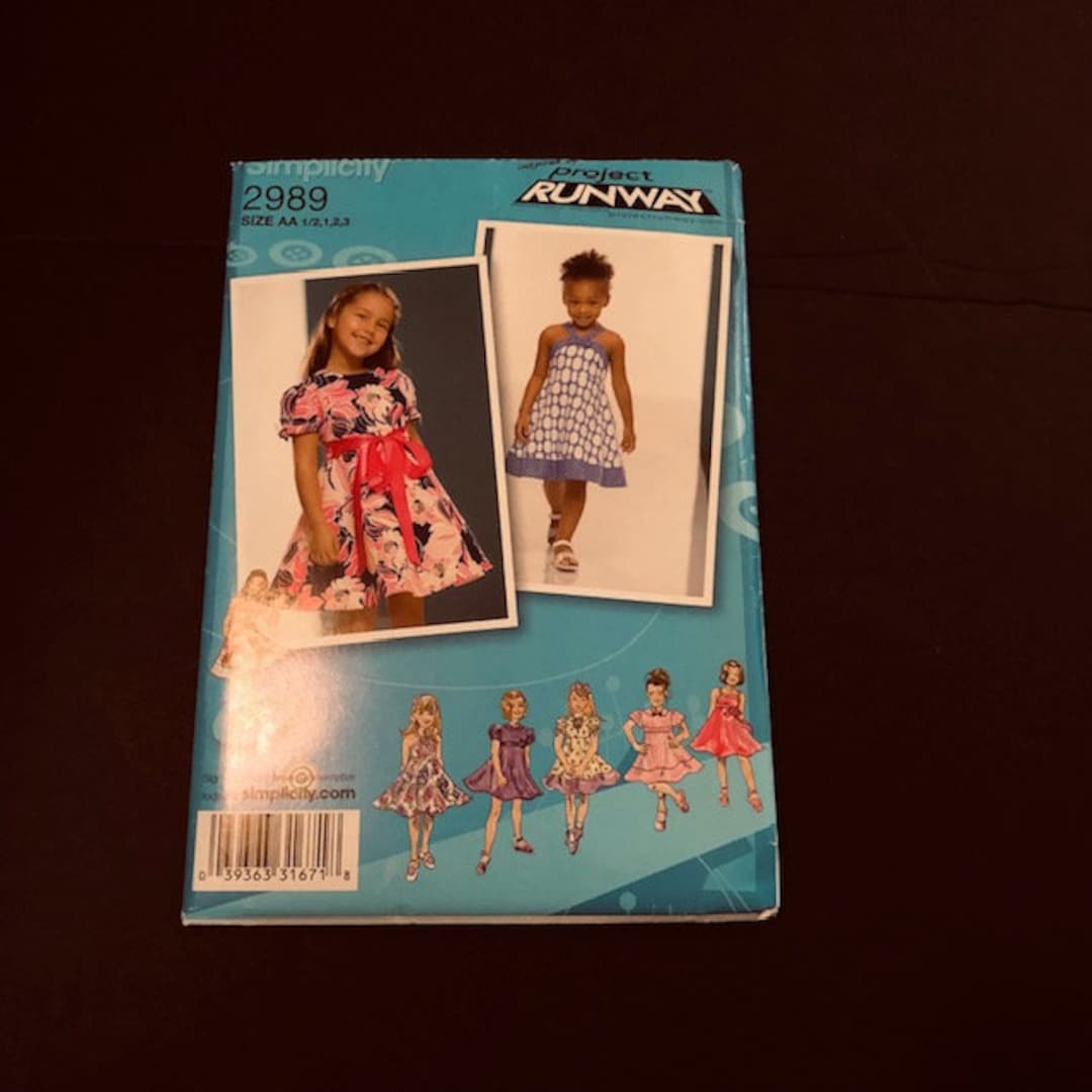 Simplicity Toddler Girls Dress Sewing Pattern 2989 Project Runway Uncut  Factory Folded Size AA 1/2, 1, 2, 3 Summer Easter - Etsy