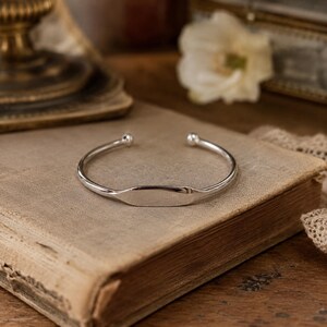 Armband aus 925er Sterlingsilber | Vintage-Armreif für Damen und Herren | Verstellbares Armband für jeden Tag | Poliertes, minimalistisches Geschenk