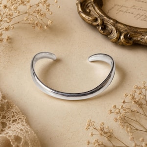 925 Sterling Silver & 18K Gold Plated Double Line Cuff Bracelet | Adjustable Minimalist Bangle