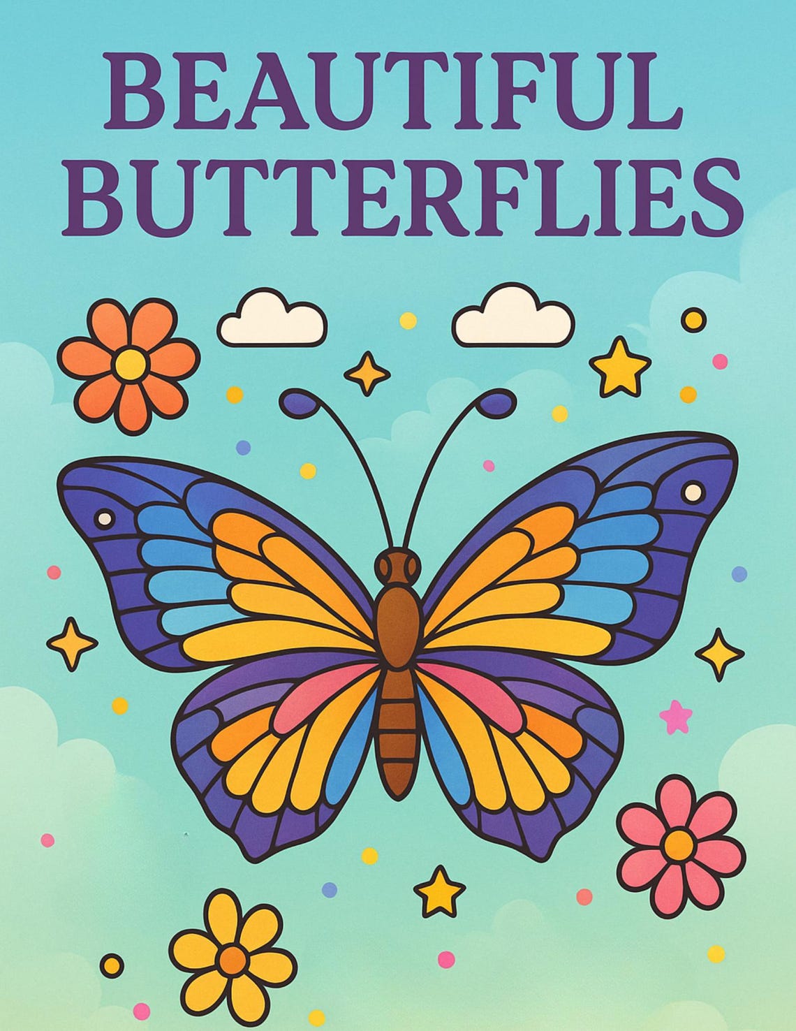 Butterfly Coloring Book, Digital Download With Commercial Use