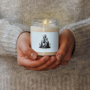 Jungfrau Maria Kerze - Katholische Sojakerze, Christliches Gebetsgeschenk, Religiöses Wohndekor, Marienkerze für die Mutter