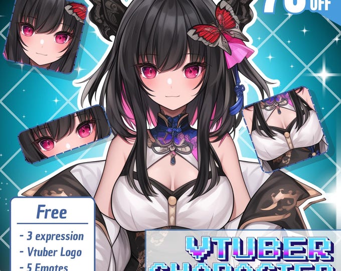 Featured listing image: Custom VTuber Model Live2D Commission, Vtuber Assets, Vtuber Model Commission, Anime Art, Vtuber Model, PNGTuber, Vtuber Male & Female