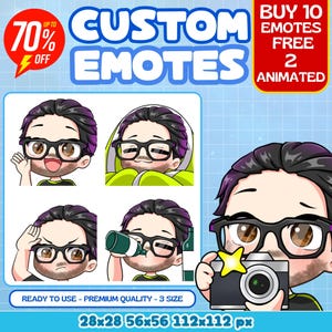Custom Twitch Emotes Kick Animated Emotes, Vtuber Cute Chibi Emote, Sub Emotes Anime Emote Pet Animal Emote For Any Your Stream, Chibi Emote